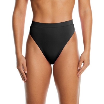 Costum de baie bikini Nike cu talie inalta Bottom pentru femei negru alb