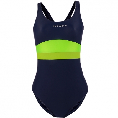 Costum de Inot Crowell Katie Col.02 bleumarin-albastru-lime-verde pentru femei