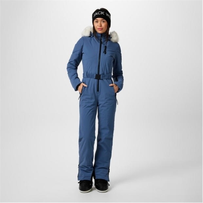 Costum Ski Jack Wills cu gluga pentru femei vintage albastru