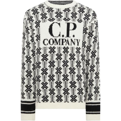 CP COMPANY Cp Jacquard 1logo Kn barbati alb v01