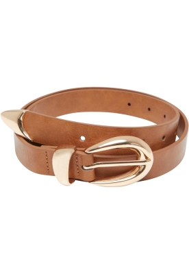 Curea Chunky Buckle Loop piele ecologica maro auriu Urban Classics