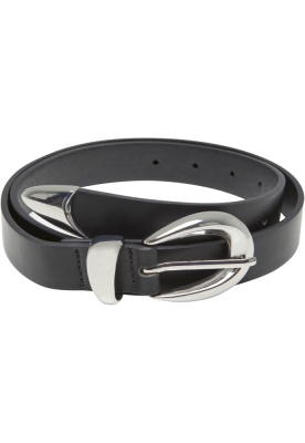 Curea Chunky Buckle Loop piele ecologica negru argintiu Urban Classics