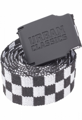 Curea textil UC Checkerboard 150cm negru alb Urban Classics