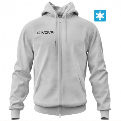 Hanorac cu gluga Felpa Echipament casual sport KING FULLZIP Givova gri melange deschis