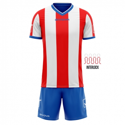 Echipament fotbal KIT CATALANO MC Givova rosu alb