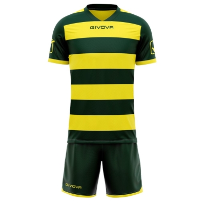 Echipament fotbal KIT RUGBY Givova verde inchis galben