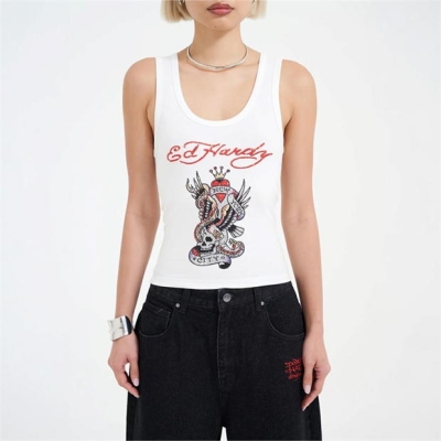 Ed Hardy Ed Nyc Crop Vest dama alb