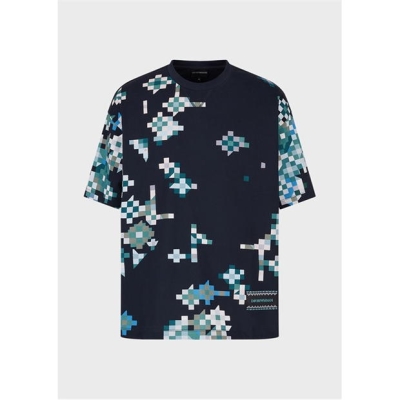 EMPORIO ARMANI Emporio Printed Tee pentru barbati f.mex bleumarin