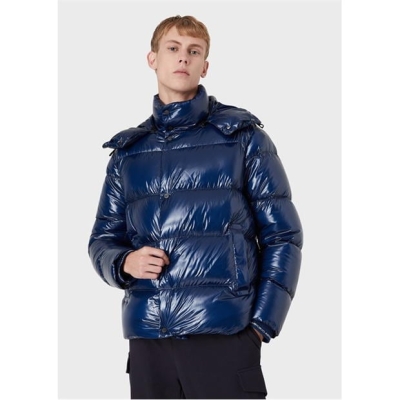 Emporio Armani Emporio shiny pufjkt pentru barbati albastru