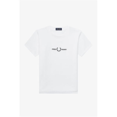 Fred Perry Fred Embroidered T pentru copii alb