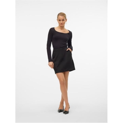 Fusta Vero Moda Fauxsuede dama negru