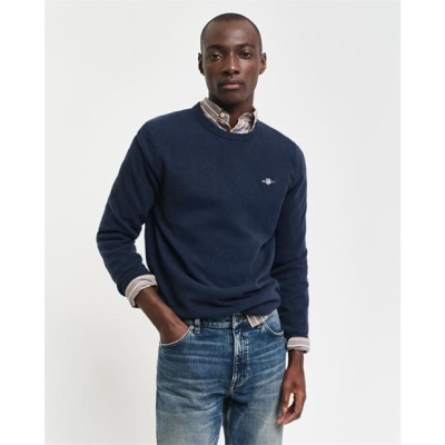 Gant EXTRAFINE LAMBSWOOL C-NECK MARINE S albastru