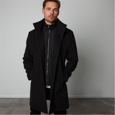 Geaca Threadbare guler inalt cu Mock Layer negru