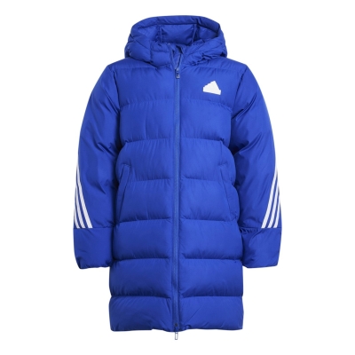 Jacheta adidas Future Icons Long cu captuseala pentru Copii semi lucid albastru