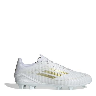 Ghete de fotbal adidas F50 League Firm Ground alb auriu