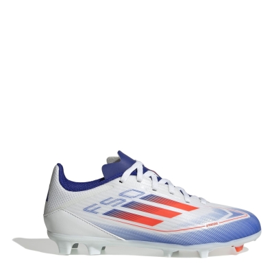 Ghete de fotbal adidas F50 League Firm Ground pentru copii alb rosu albastru