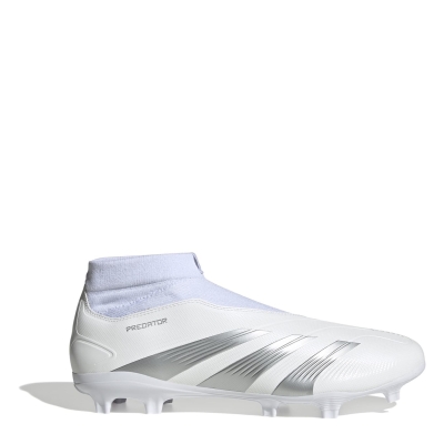 Ghete de fotbal adidas Predator 24 League Laceless Firm Ground alb argintiu