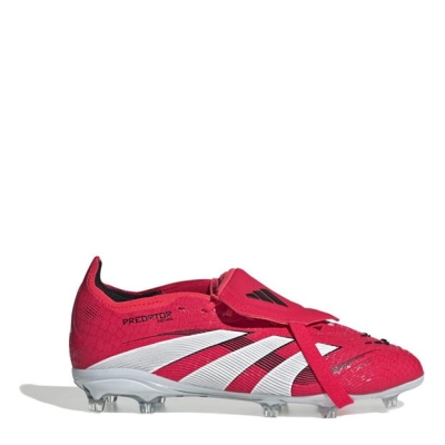 Ghete de fotbal adidas Predator Elite Fold-Over Tongue Firm Ground pentru Copii rosu alb