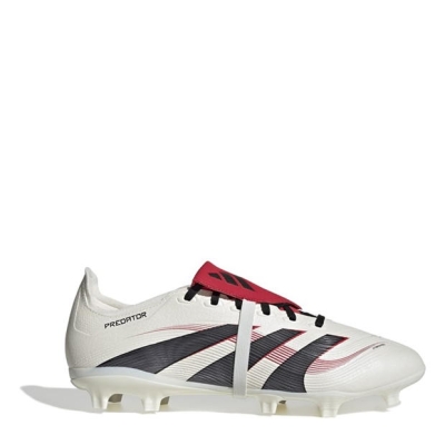 Ghete de fotbal adidas Predator League Fold Over Tongue Firm Ground alb negru rosu