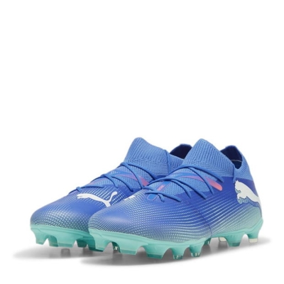 Ghete de fotbal Puma Future 7 Match Rush Firm Ground albastru alb verde