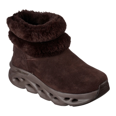 Ghete Skechers Go Swirl Tech femei maro piele intoarsa