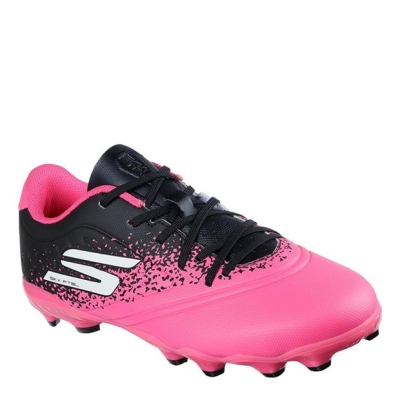 Ghete Skechers Razor Juniors Firm Ground fotbal negru roz