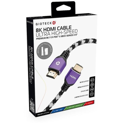 Gioteck 8K HDMI Cable for PS5 and Xbox Series X/S multicolor format universal