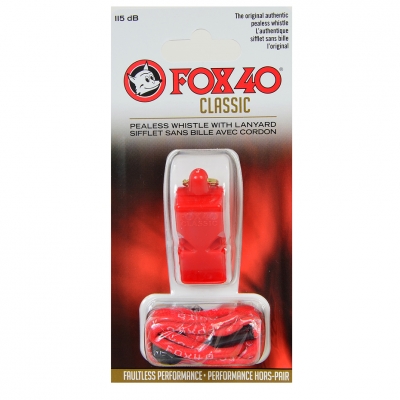 Fluier FOX 40 clasic SAFETY rosu + SZNACEK 9903-0108