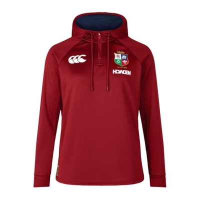 Hanorac Canterbury British and Irish Lions 2024 Quarter cu fermoar pentru femei rosu dahlia