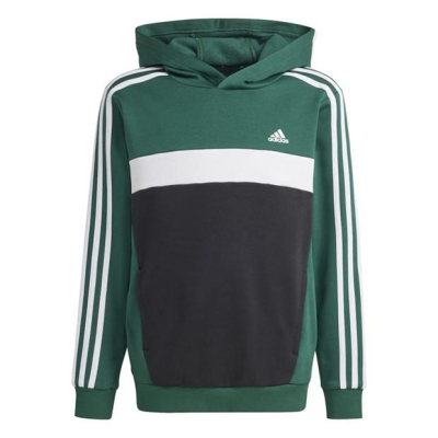 Hanorac fleece adidas Tiberio 3-Stripes Colorblock pentru Copii collegiate verde