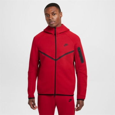 Hanorac fleece Nike Tech pentru Barbati gym rosu negru