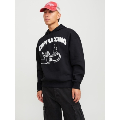 Hanorac Jack and Jones imprimeu Graphic Cappuccino Print pentru Barbati negru