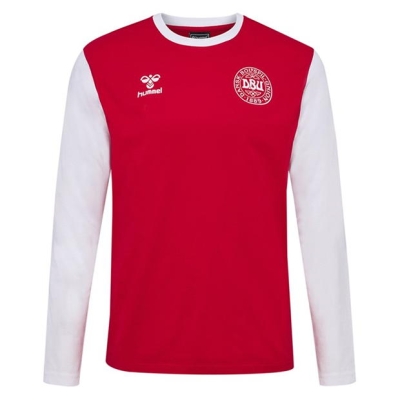 Hummel Denmark Fan Top 2023 pentru adulti rosu alb