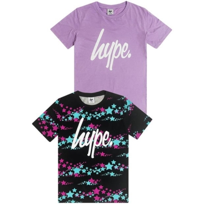 Hype Star Tee 2pkSet copii mov negru