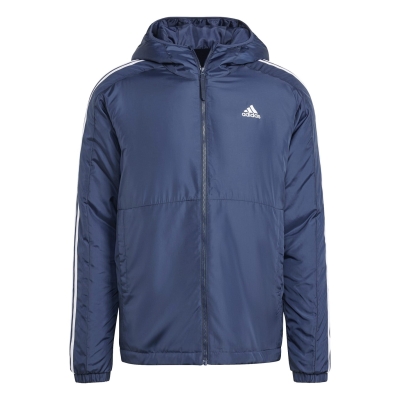 Jacheta adidas 3 cu dungi Essential cu gluga pentru Barbati legend albastru