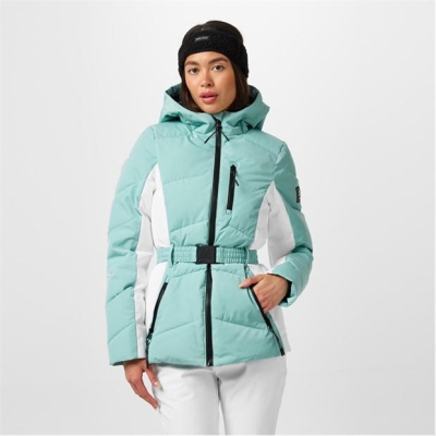 Jack Wills LS cu gluga Puffer pentru femei albastru aqua