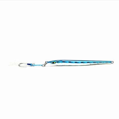 JIG MOONRISER albastru rosu CHROME 120G 20MM MUSTAD