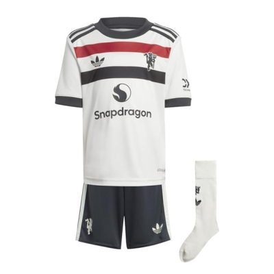 Kit Mini adidas Manchester United Third 2024 2025 pentru Bebelusi alb