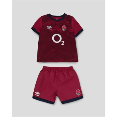 Kit Mini Umbro Anglia Rugby Alternate 2024 2025 pentru Bebelusi rosu