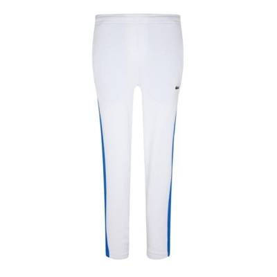 Pantaloni trening Lacoste bumbac alb albastru