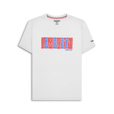 Lambretta Text Tee alb