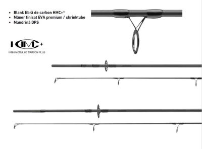 Lanseta negru WIDOW XT CARP 3,90M 375G 3.5LBS DAIWA