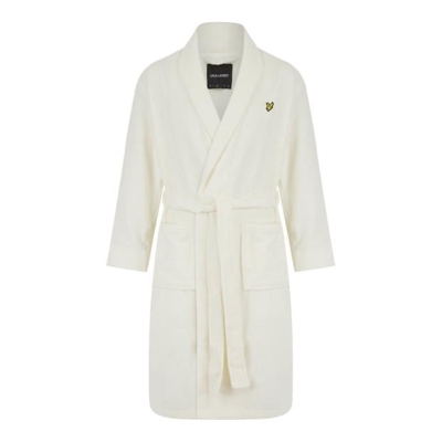 Lyle and Scott Towelling Gown pentru barbati coconut alb