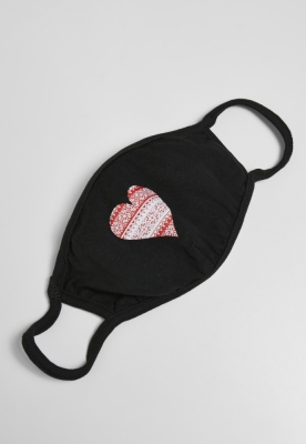 Craciun Heart Face Mask negru Urban Classics