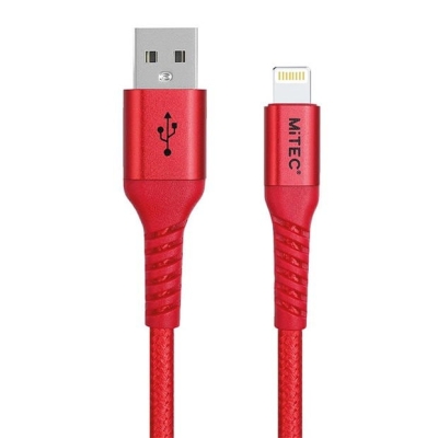 MiTEC MITEC 1M MFI LIGHTNING BRAIDED CABLE rosu multicolor