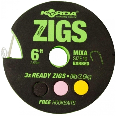 MONT READY ZIGS BARBED NR 10 8LB 360CM KORDA