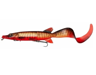 NALUCA 3D HYBRID PIKE 17CM 47G SLOW SINK rosu BELLY marime 1 SAVAGE GEAR