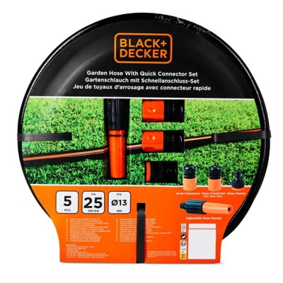 negru and Decker & Decker Garden Hose 12mm x 25m