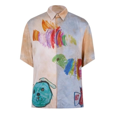 OFF alb Cartoon Satin Shirt bej