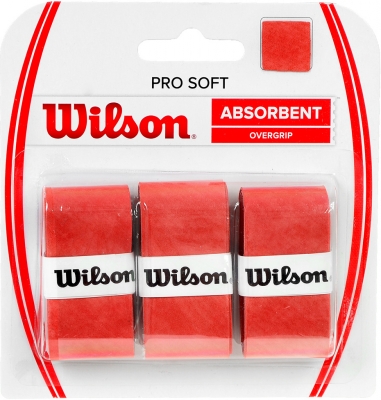 Set 3 Mansete sport WILSON PRO moi si absorbante OVERGRIP rosu / WRZ4040OR